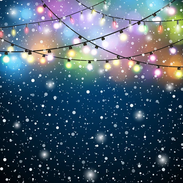 Christmas Lights Background. — Stock Vector