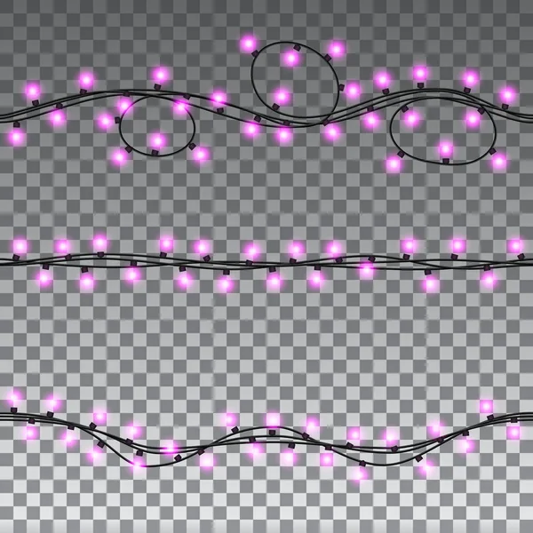 Lumières de Noël éléments de conception isolés — Image vectorielle