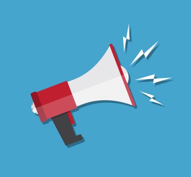 Çizgi film megafon simgesi.