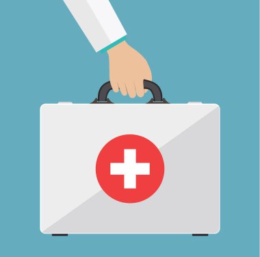 Doktorlar ellerini ilk yardım kiti.