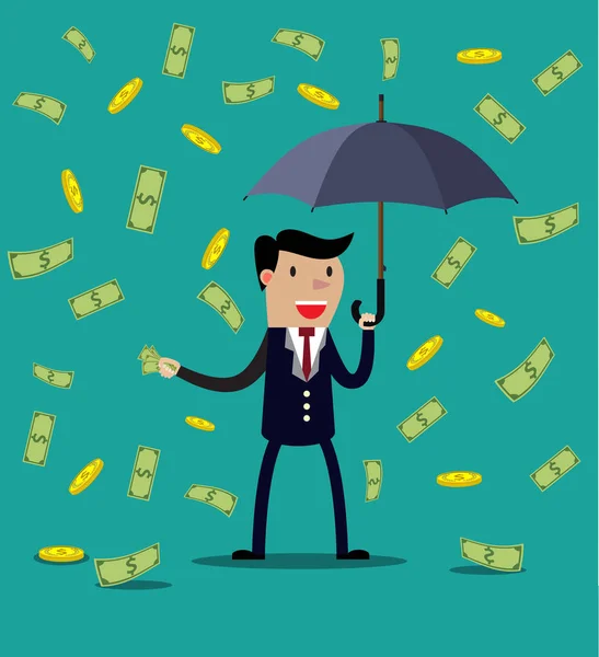 Empresário guarda-chuva — Vetor de Stock