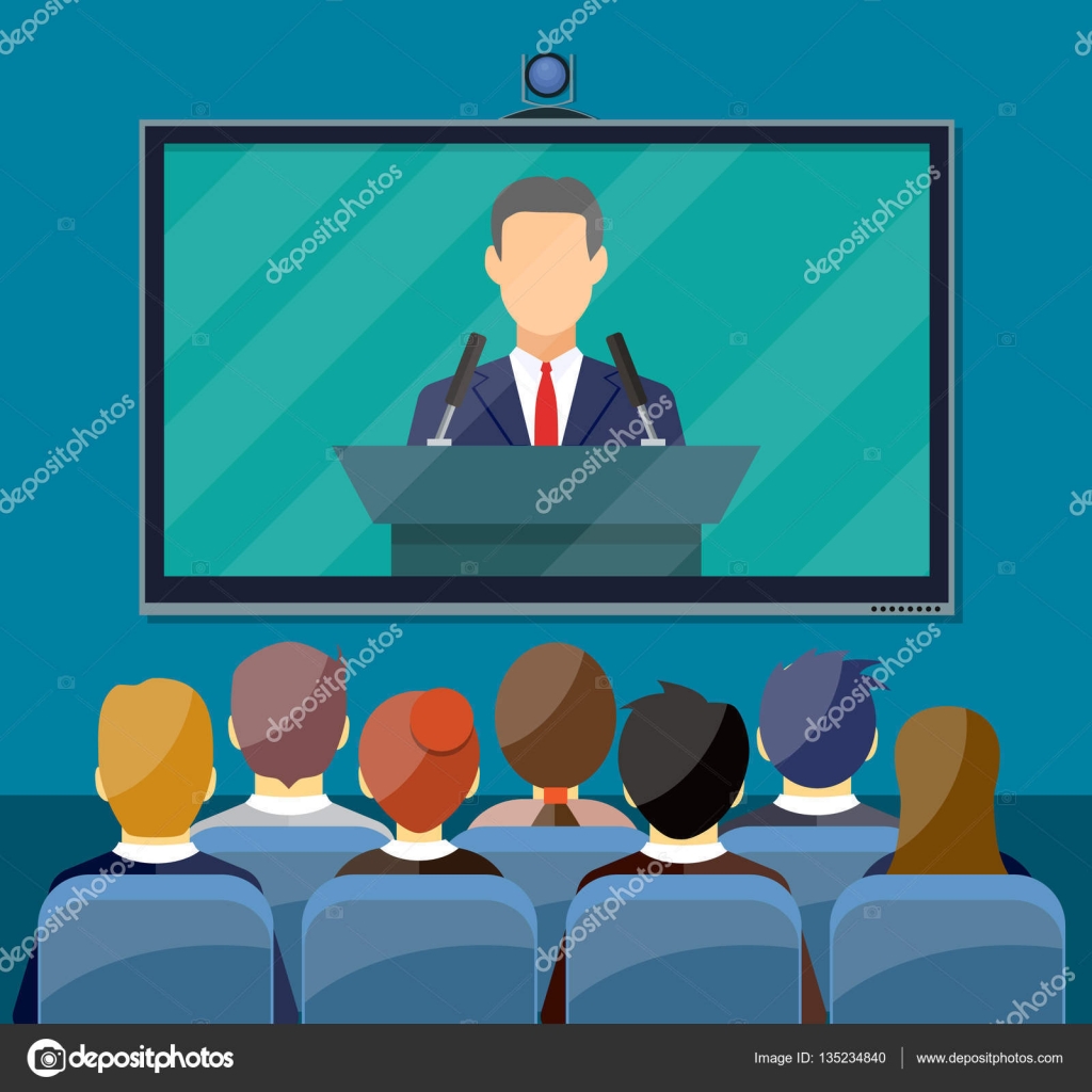 Video conference concept. Stock Vector by ©drogatnev 135234840, image size:1600x1601