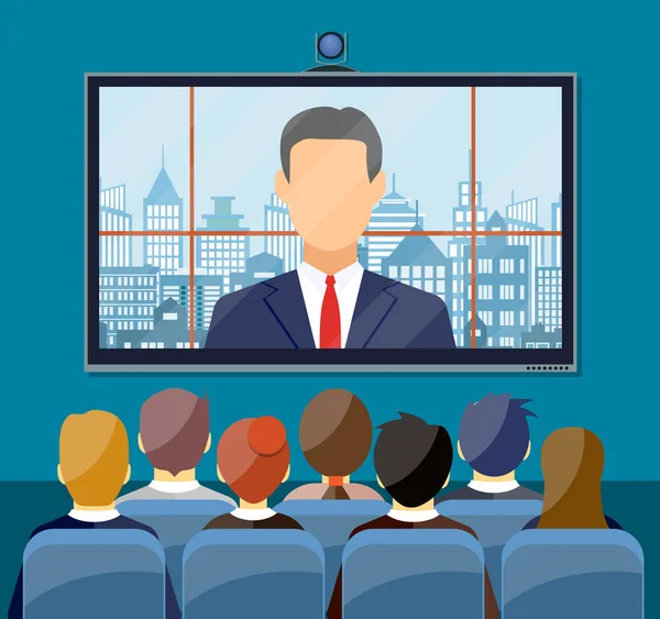 Videoconferentie concept. — Stockvector