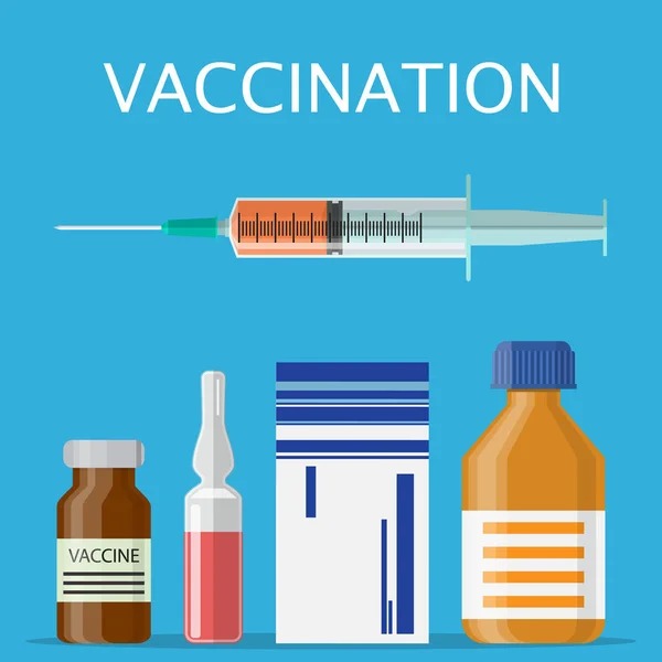 Cartaz do conceito de vacinação —  Vetores de Stock