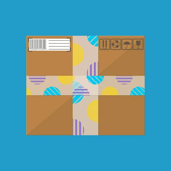 Caja de cartón postal de entrega — Vector de stock