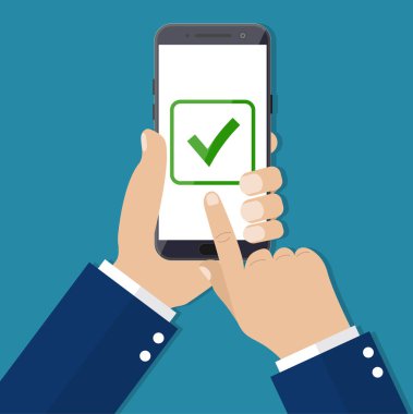 Onay kutularını smartphone ekranında.