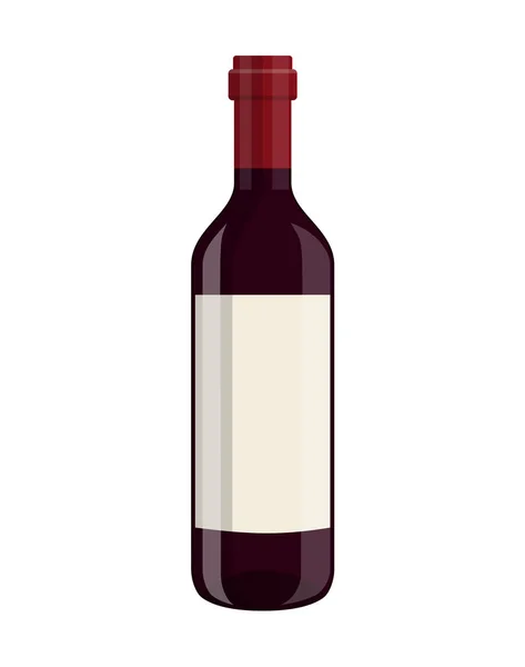 Botella de vino aislado sobre fondo blanco — Vector de stock