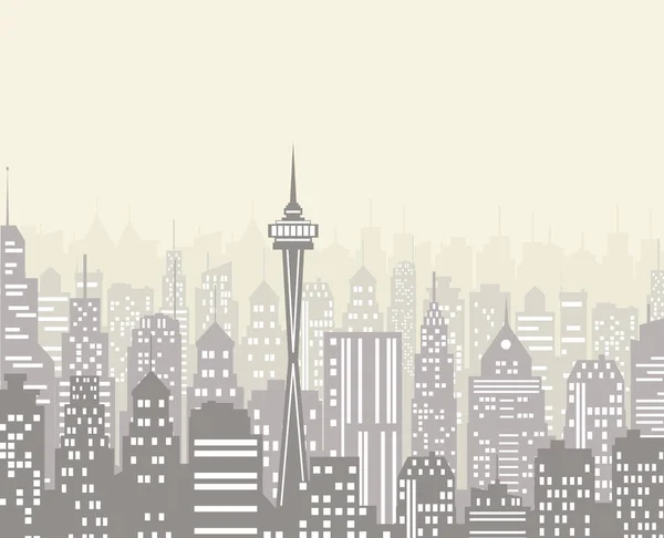 Ciudad skyline vector ilustración. — Vector de stock
