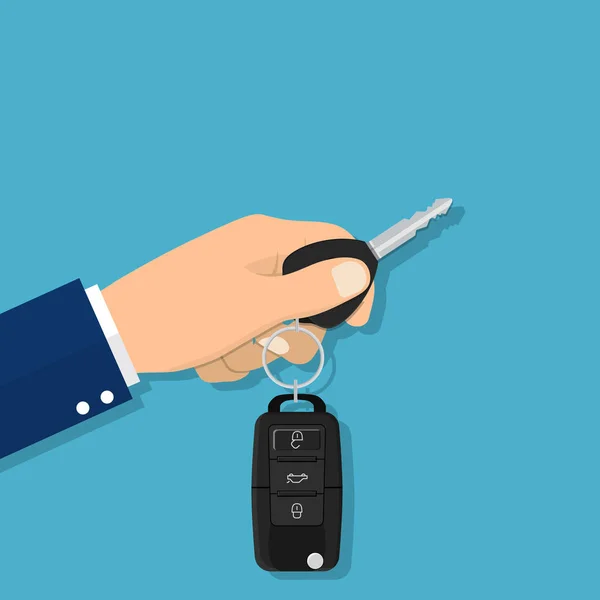 Mão segurando chave do carro —  Vetores de Stock
