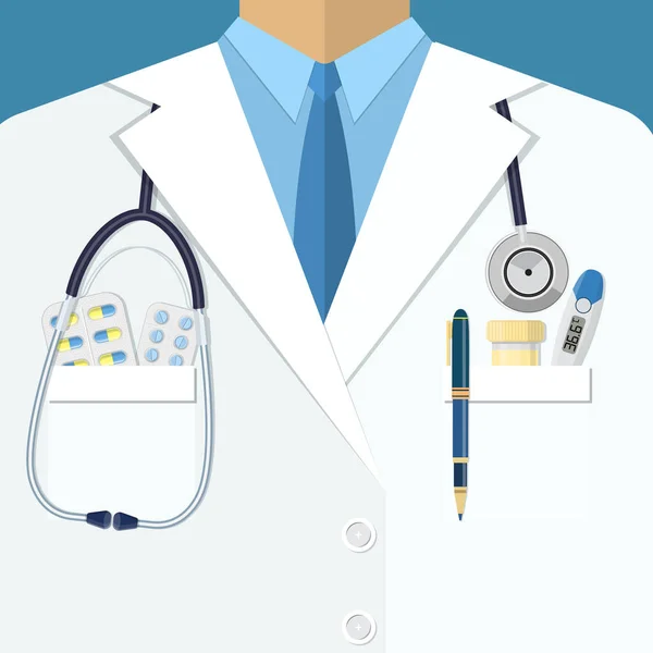Arrière-plan des médecins blancs costume — Image vectorielle