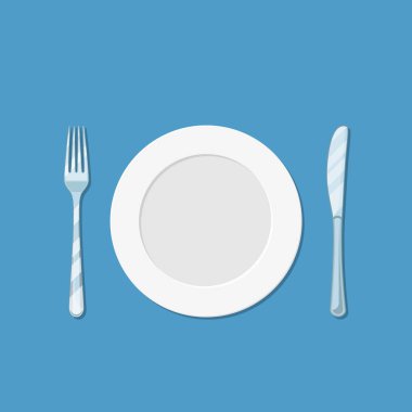 plaka bıçak ve çatal