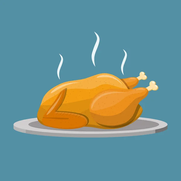 Poulet frit ou dinde — Image vectorielle