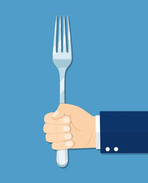 Händer som håller gaffel — Stock vektor