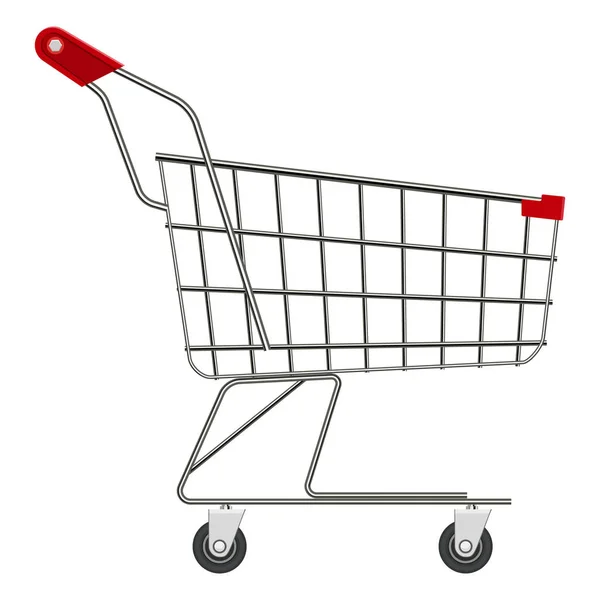 Carrito de compras vacío del supermercado . — Vector de stock