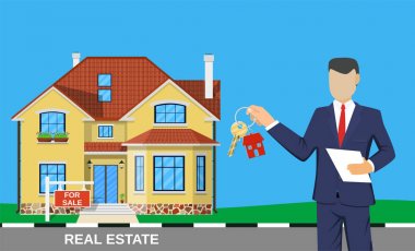 İş yerinde emlak komisyoncusu.