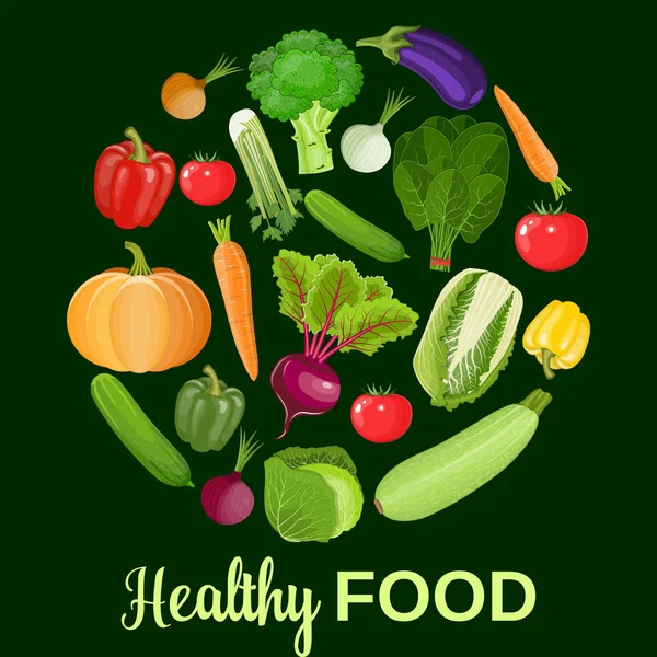 Healthy vegetables and vegetarian food — Stock Vector