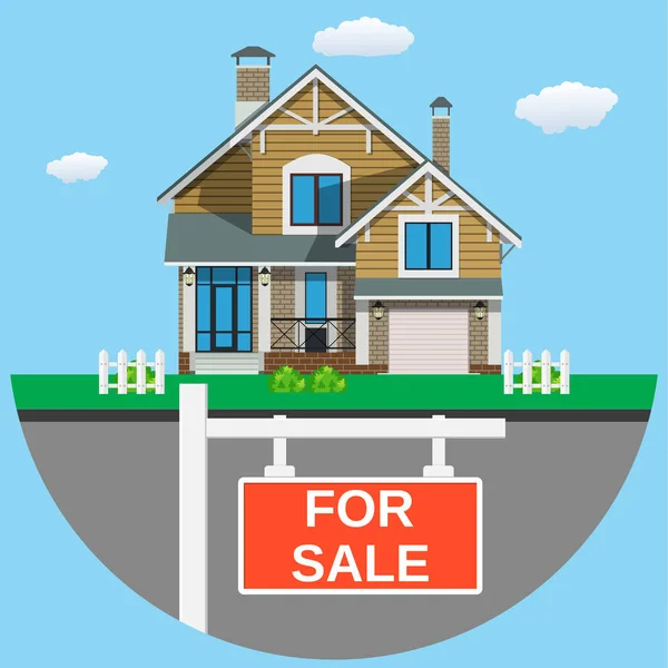 Huis te koop. — Stockvector