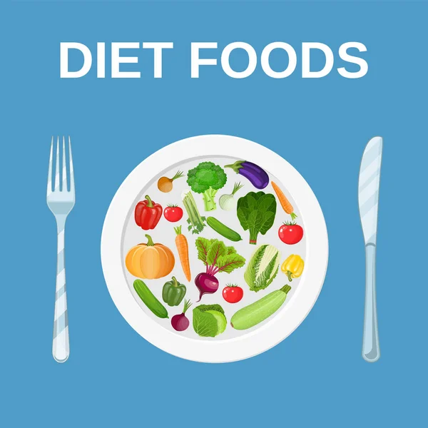 Alimentation diététique. Régime alimentaire et nutrition . — Image vectorielle