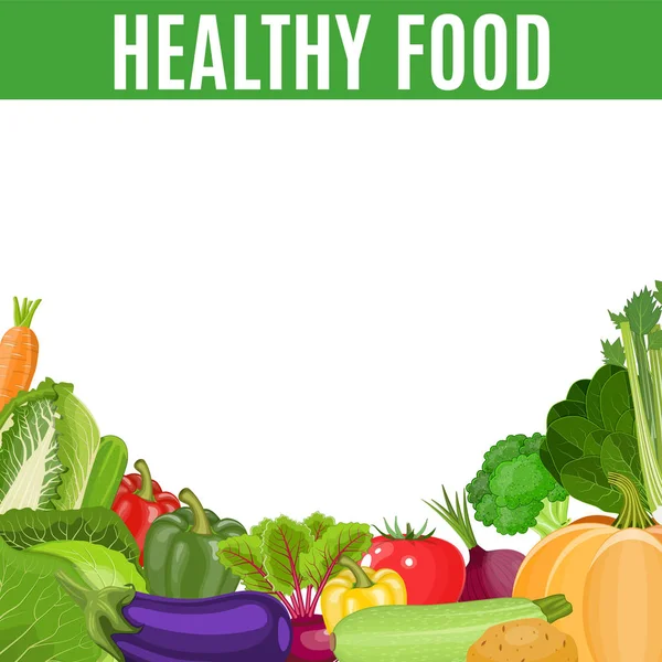 Sağlıklı Vejetaryen yiyecekler ayarla. — Stok Vektör