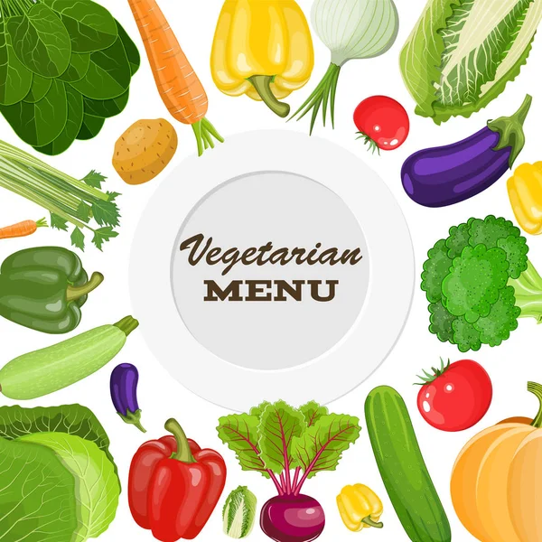 Couverture de menu végétarien — Image vectorielle