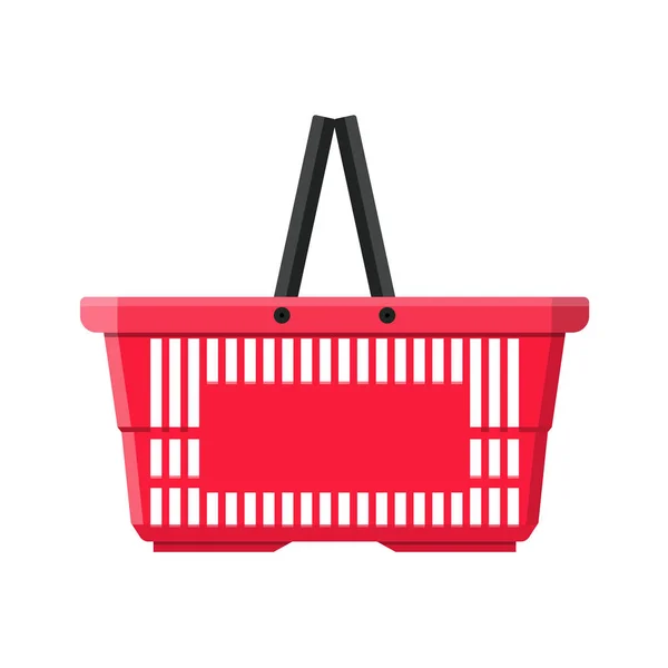 Red plastic shopping basket. — Stock Vector