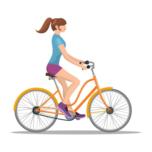 Adult young man riding bicycles. — Stock Vector