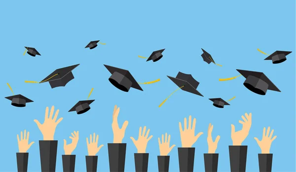 Φοιτητές που αποφοιτούν από τα χέρια του μαθητή — Διανυσματικό Αρχείο