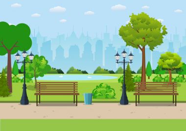 Ağaç ve fener Park ile tezgah.