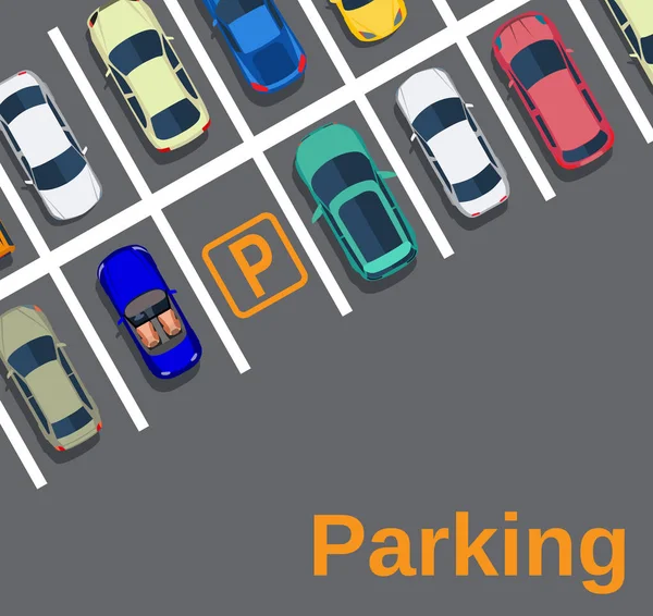 Pohled shora město parkování — Stockový vektor