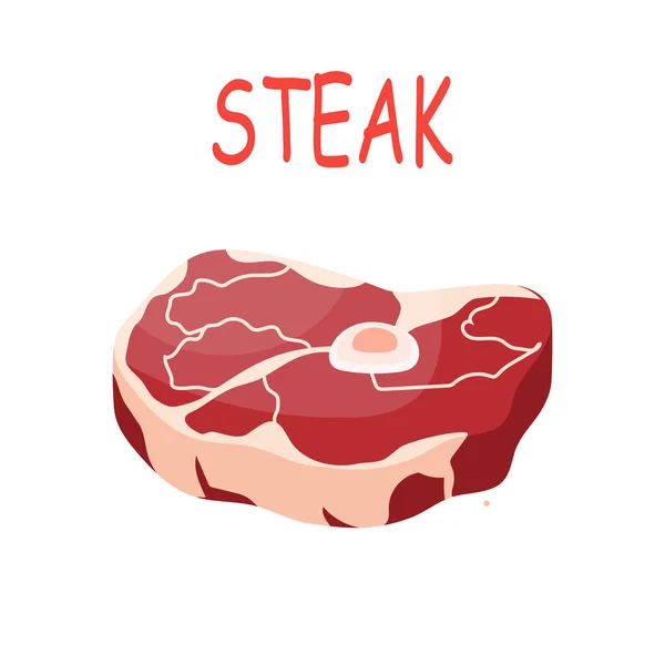 Fresh crude pork meat steak — Stock Vector