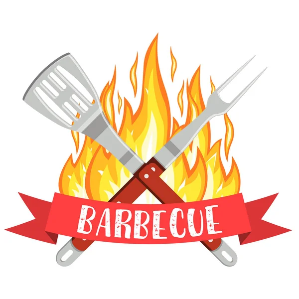 Barbekü partisi logosu — Stok Vektör
