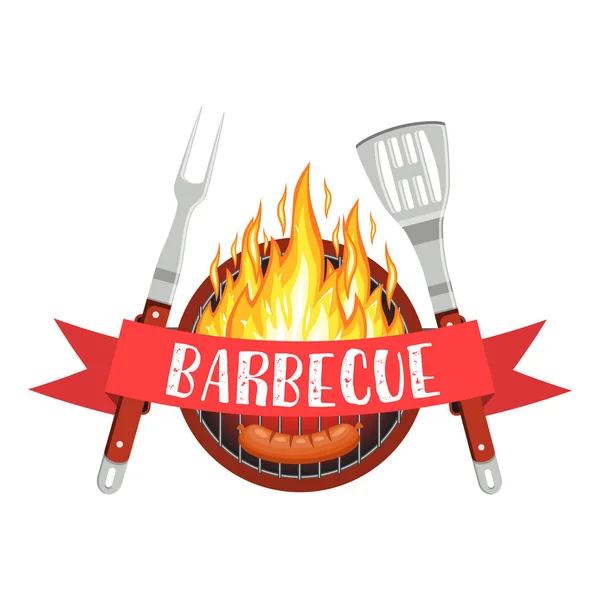 Barbekü partisi logosu — Stok Vektör