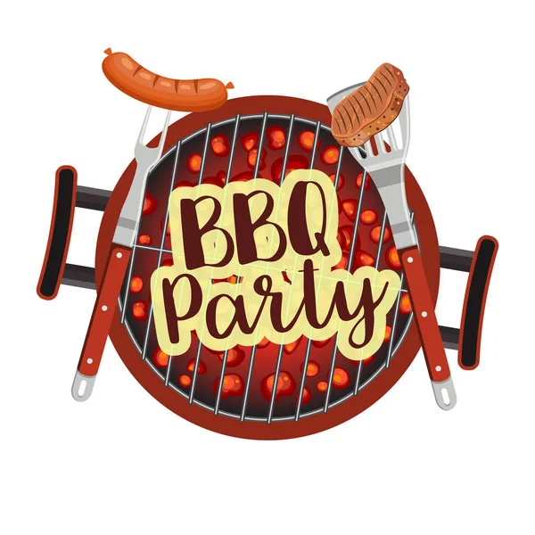 Poster per feste barbecue Bbq — Vettoriale Stock
