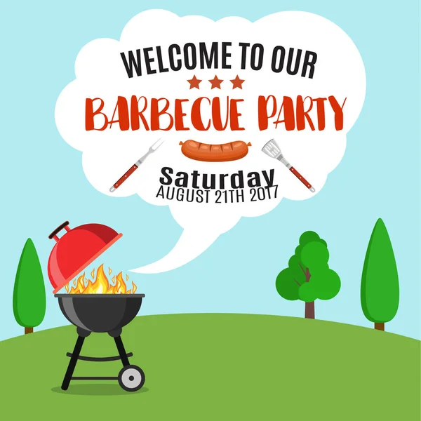 Carte d'invitation sur le barbecue . — Image vectorielle