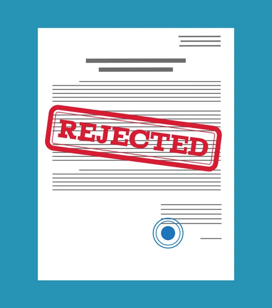 Rejected paper document — Stock Vector