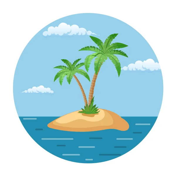 Summer landscape of the tropical island — Stock Vector