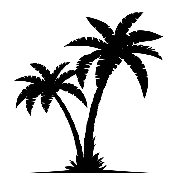 A palm tree silhouettes — Stock Vector