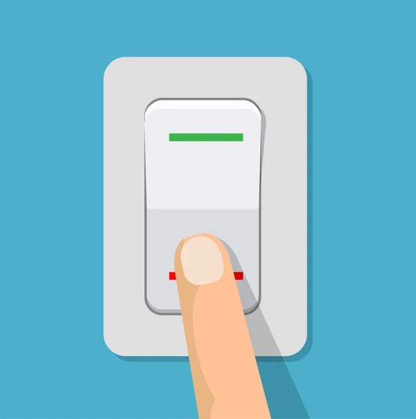 Finger appuie sur le bouton interrupteur . — Image vectorielle