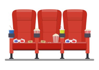 Sinema kırmızı konforlu koltuk
