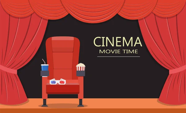 Bioscoop stoel. Theater stoel — Stockvector