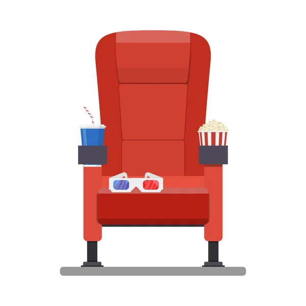 Cinema rojo asiento cómodo — Vector de stock