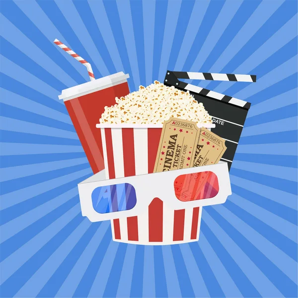 Concepto de tiempo de cine y cine — Vector de stock