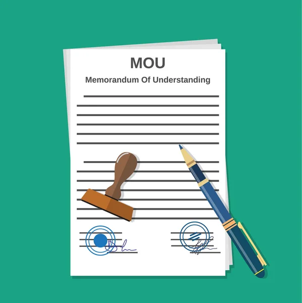 MOU Меморандум документа — стоковий вектор
