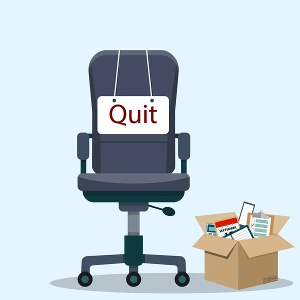 Επαγγελματίες καρέκλα με μήνυμα quit — Διανυσματικό Αρχείο