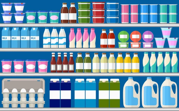 Süt ve süt ürünleri soğutma için vitrin buzdolabı.