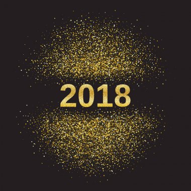 Altın glitter mutlu yeni yıl 2018