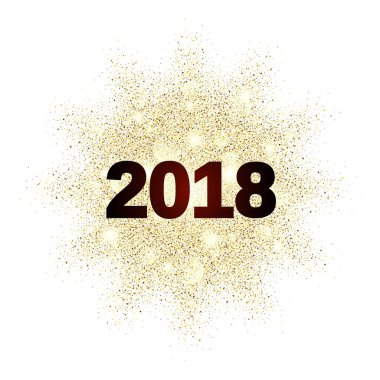 Altın glitter mutlu yeni yıl 2018