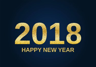 Altın glitter mutlu yeni yıl 2018