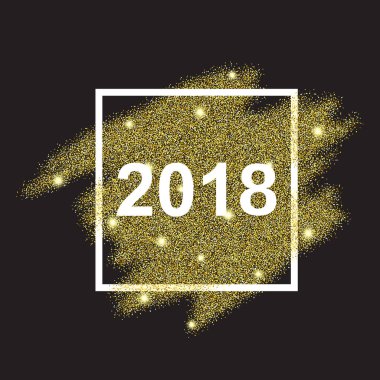 Mutlu yeni yıl 2018 altın glitter arka plan üzerinde