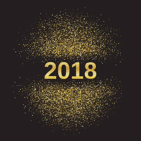 Золотой блеск С Новым 2018 годом — стоковый вектор